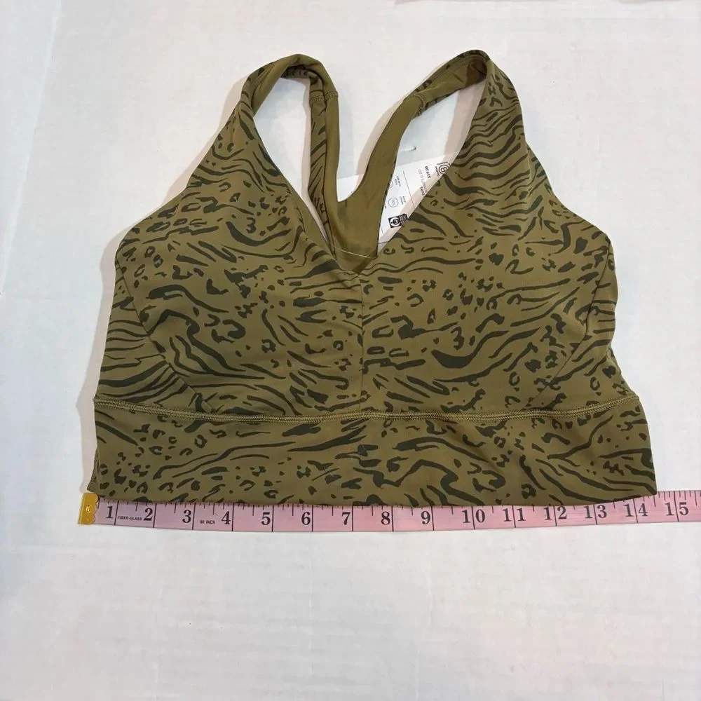 Athleta Transcend Plunge Bra NEW with tags Size Large D/DD Nina Animal Olive - Picture 14 of 14